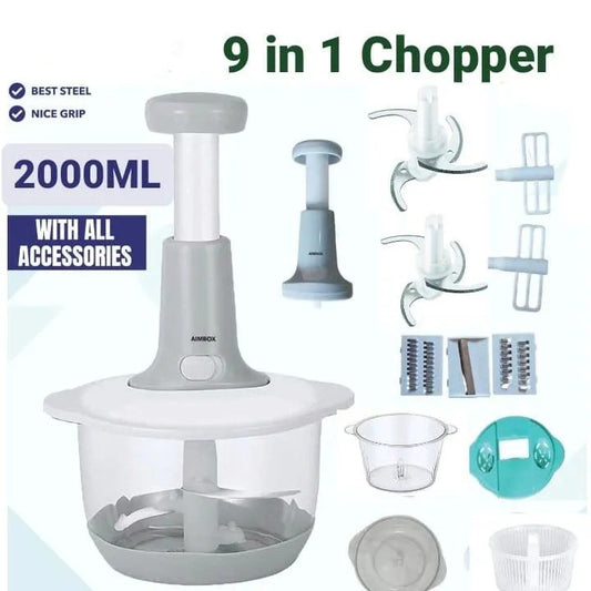 Houseery Hand-Pull Speedy Chopper — Manual Food Processor (2000ml)