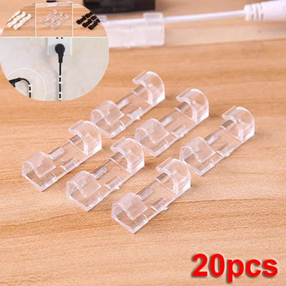 Houseery Self-Adhesive Cable Management Clips (20 Pcs)