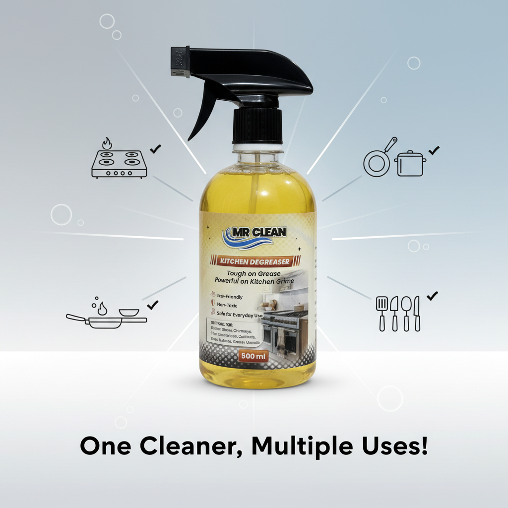 Houseery Heavy-Duty Degreaser Spray – Oil & Grease Remover for Stove, Tiles & Sink