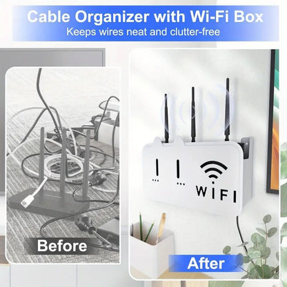 Houseery Wall-Mounted WiFi Router Shelf & Organizer