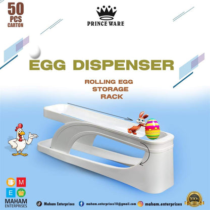 Houseery Rolling Egg Storage Box – Space-Saving Refrigerator Organizer, Holds 15 Eggs