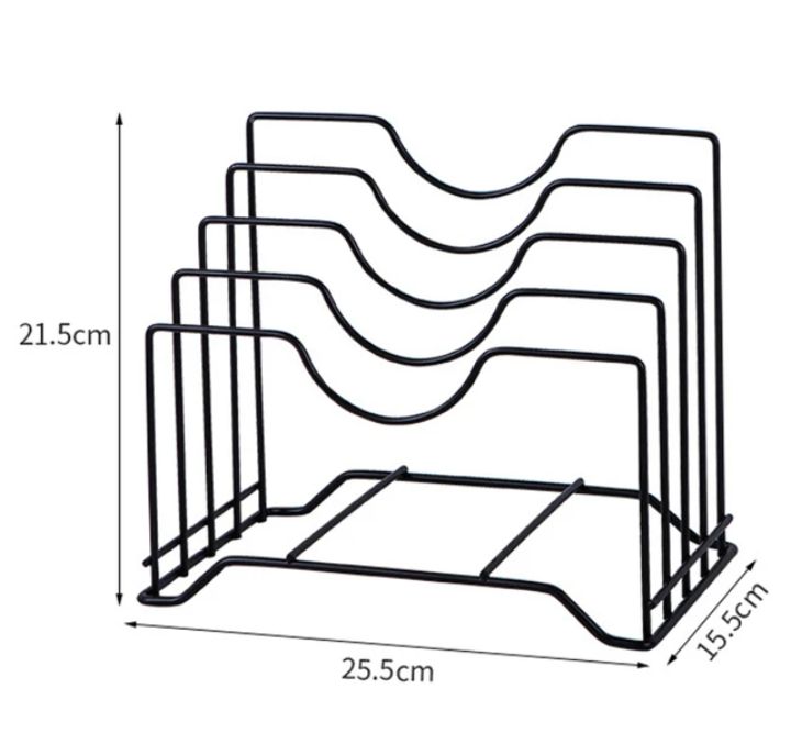 Houseery Iron Kitchen Shelf Rack – Pot Lid, Cutting Board & Dish Organizer