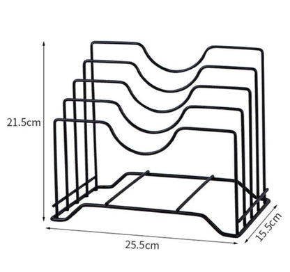 Houseery Iron Kitchen Shelf Rack – Pot Lid, Cutting Board & Dish Organizer