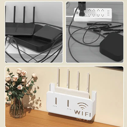 Houseery Wall-Mounted WiFi Router Shelf & Organizer