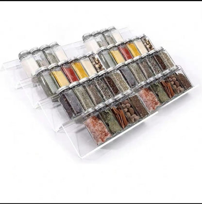 Houseery Adjustable Acrylic Spice Drawer Organizer – Stackable Jar & Spice Rack