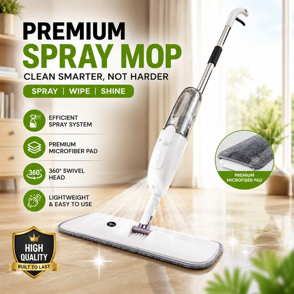 Houseery 360° Refillable Spray Mop System – Microfiber Floor Cleaning Set