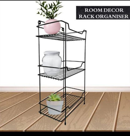 Metal Three-Layer Organizer Spice Rack Wall-Mounted Portable Storage Shelf for Kitchen Bathroom and Makeup Essentials