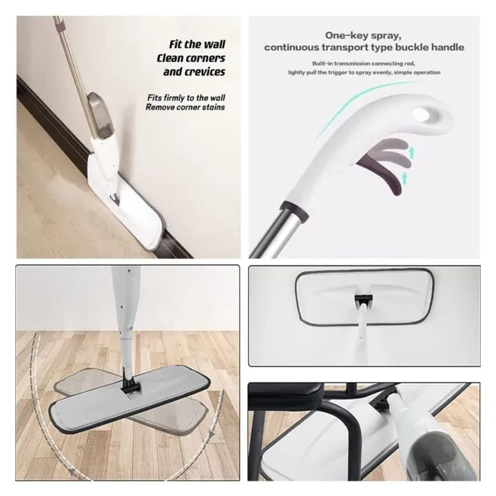 Houseery 360° Refillable Spray Mop System – Microfiber Floor Cleaning Set