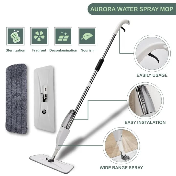Houseery 360° Refillable Spray Mop System – Microfiber Floor Cleaning Set