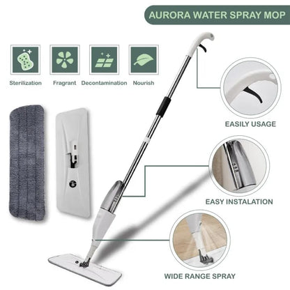 Houseery 360° Refillable Spray Mop System – Microfiber Floor Cleaning Set