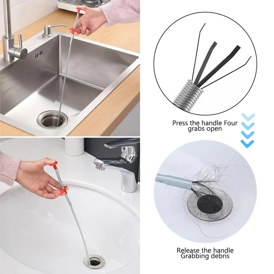 Houseery Flexible Drain Snake Unblocker Tool (160cm)