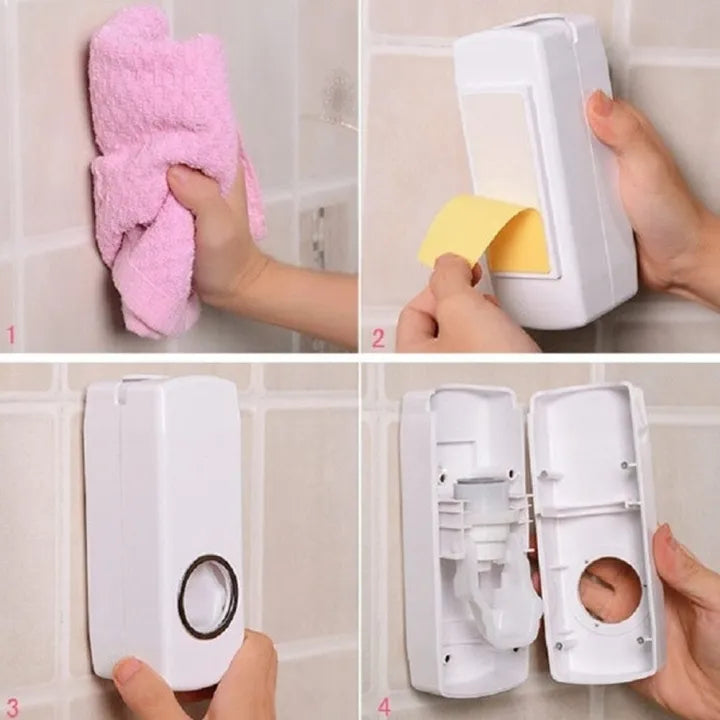 Houseery Automatic Toothpaste Dispenser & Toothbrush Holder Set