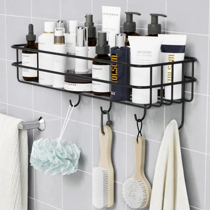 Houseery Wall-Mounted Bathroom Shelf with Hooks